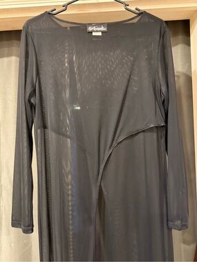Vintage early 90s Black Sheer Long Sleeve sheer top